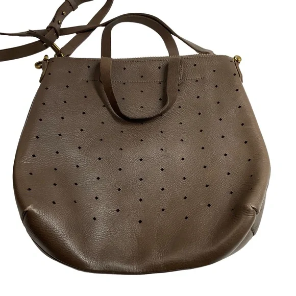 Madewell Chocolate Brown The Transport Crossbody Bag: Geo Holepunch Edition - Picture 10 of 15